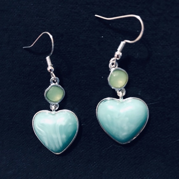 Amazonite & Green Tourmaline 💚 shaped Earrings - Picture 3 of 3